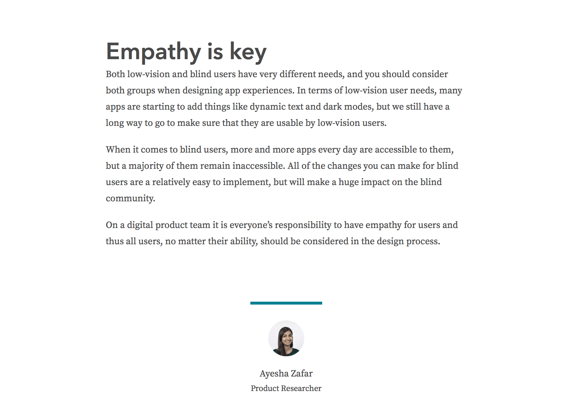 Image of Ayesha Zafar saying 